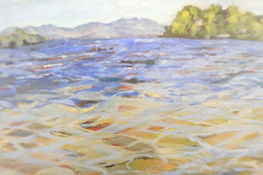 Kiara Plein Air Million Dollar Beach Lake George New York Landscape Wall Art - Original Artwork